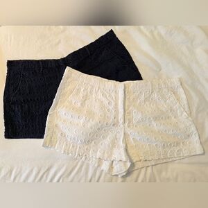 GAP Navy Blue & White Eyelet Shorts, Size 12
